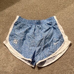 Nike Women's Light Blue Patterned Athletic Shorts